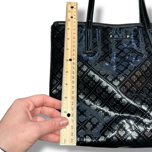 Kate Spade Emerald Ave Black Patent Leather Embossed Tote - Picture 10 of 14